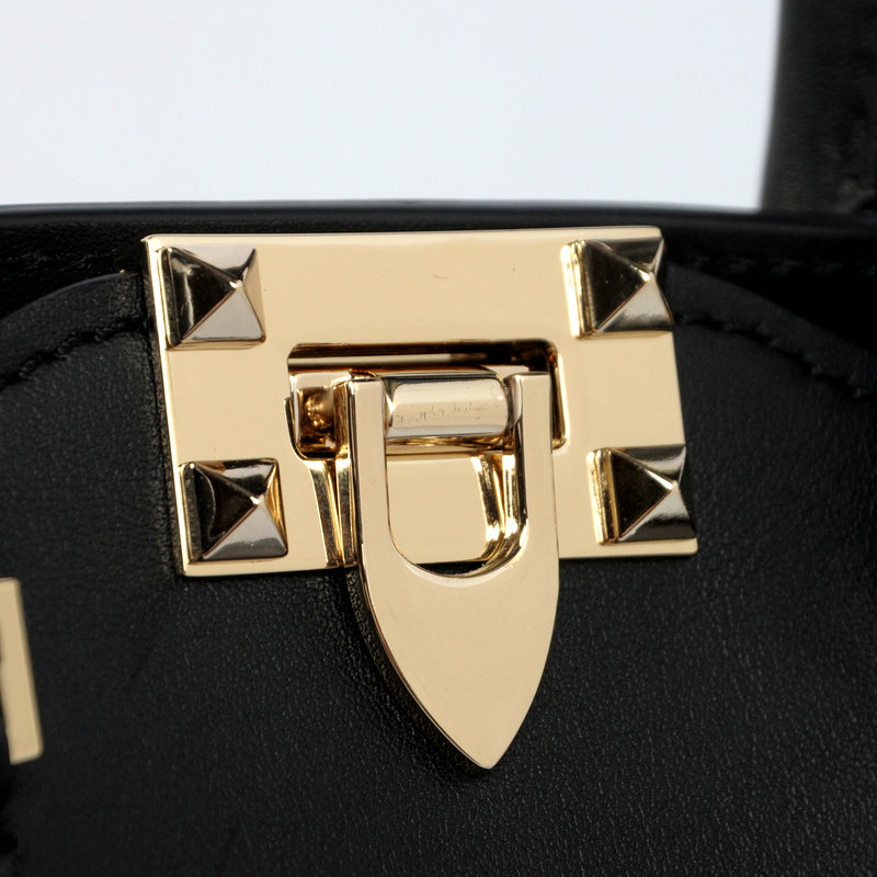 2014 Valentino Garavani rockstud mini double handles 1911 black - Click Image to Close